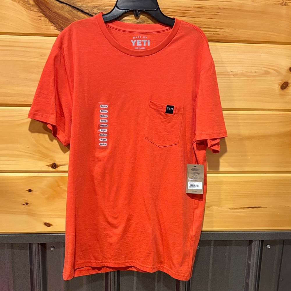 YETI Men's Vibrant Orange Short Sleeve Tee New with tags size medium